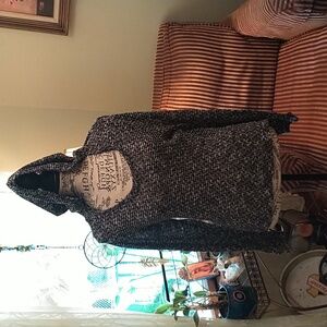 Womens Mudd soft black and white hooded pullover sweater size L